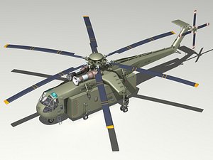 sikorsky ch-54b skycrane helicopter 3d model