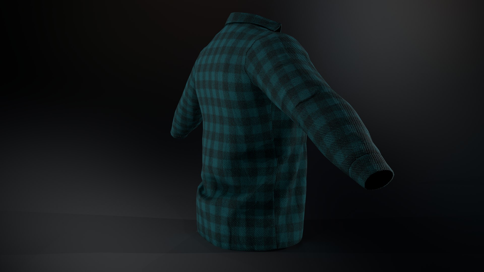 Cyan Flannel Shirt 3D Model - TurboSquid 1733502