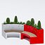Curved planter bench one