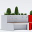 Curved planter bench one