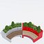 Curved planter bench one