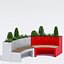 Curved planter bench one