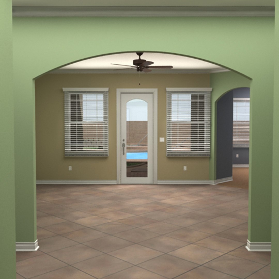 house interior exterior 3d model
