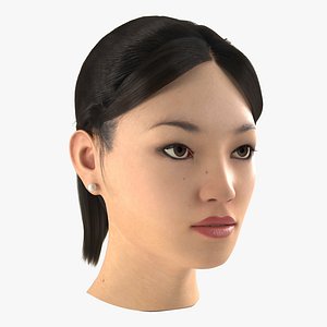 3dsmax asian woman head hair