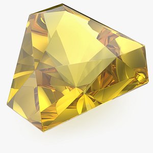 3D Shield Step Cut Yellow Sapphire model