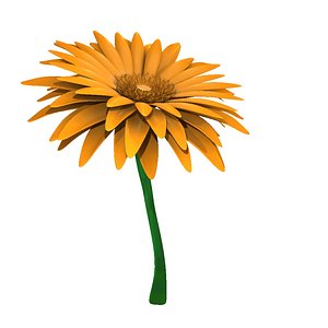 obj gerbera modeled