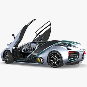 3D Hypercar Hyperion XP-1 Rigged for Maya