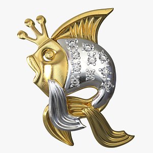 pendant gold fish 3D model