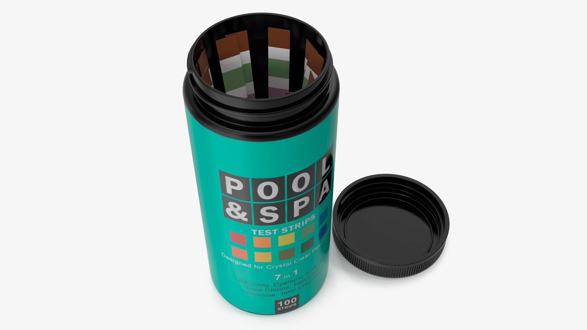 Water Softener Test Strips Jar Opened 3D model preview