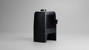 Compact Modern Fireplace Stove 3D Model - OBJ FBX BLEND GLB 3D model