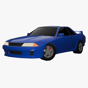 3D Stylized Lowpoly Nissan GTR 32 - Game Ready model