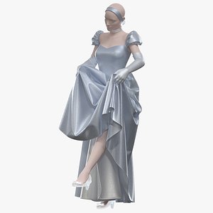 Cinderella dress with texture 3D