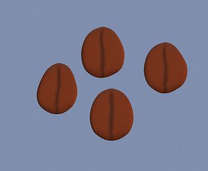 3D brown coffee bean