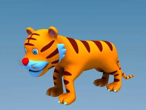 Tigre de dibujos animados Modelo 3D $29 - .max .fbx .obj .3ds - Free3D