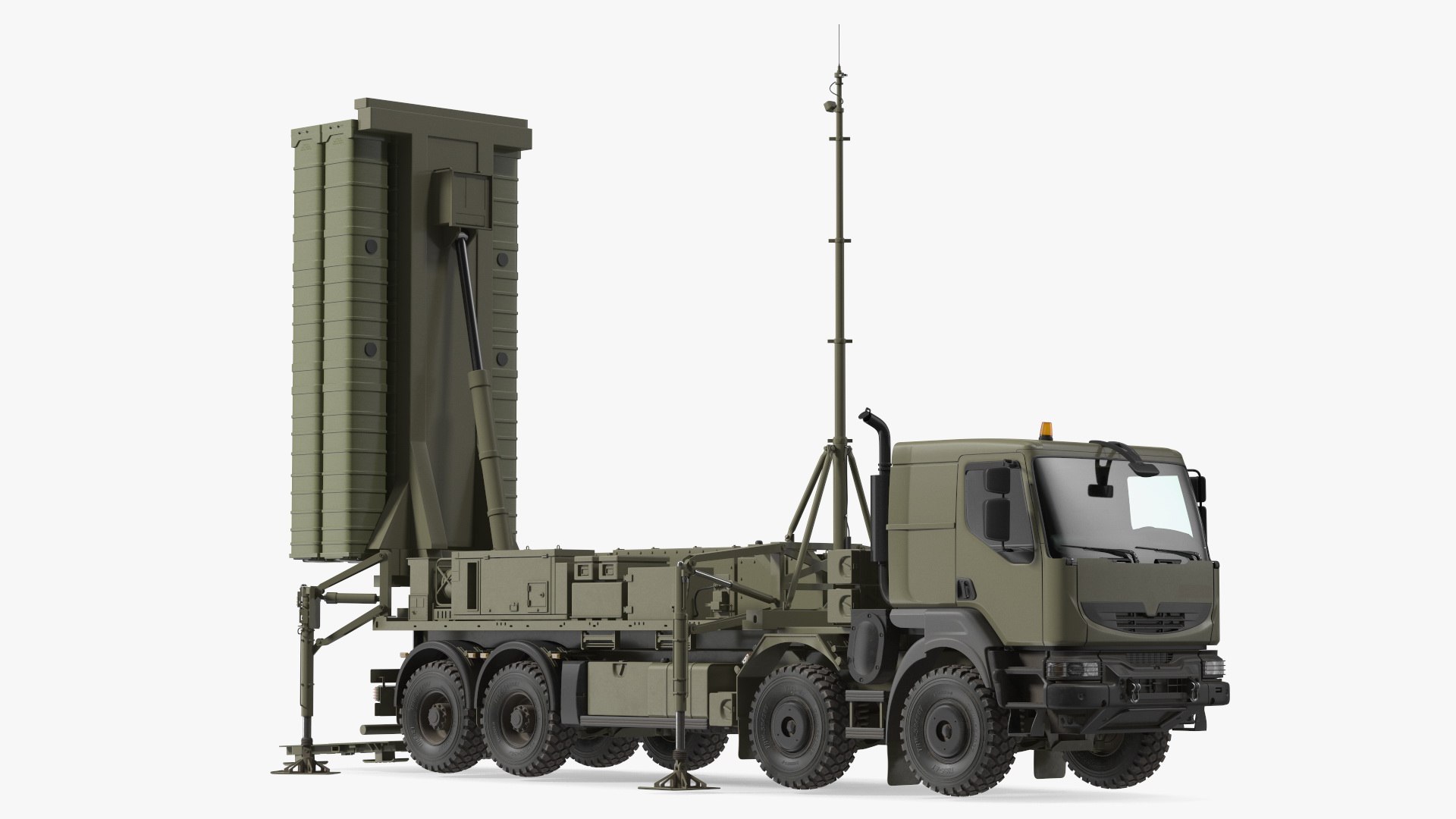 Mobile Medium Range Air Defense Missile System Armed Position 3D model preview