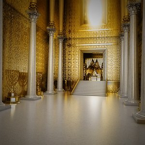3D solomon temple interior herod model