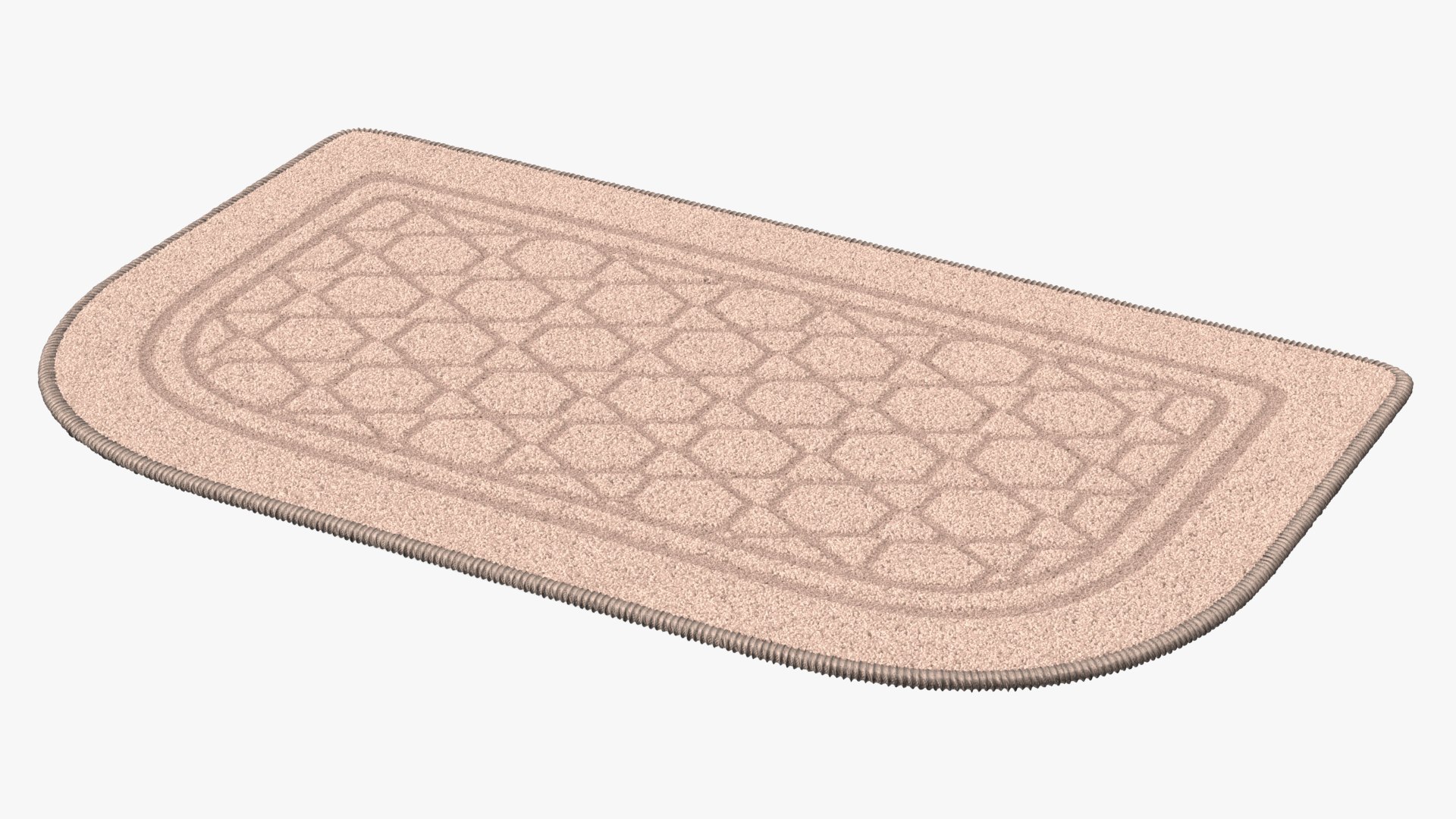 Beige Anti-Slip Floor Carpet Fur 3D model preview
