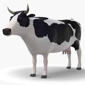 3D Black Cow