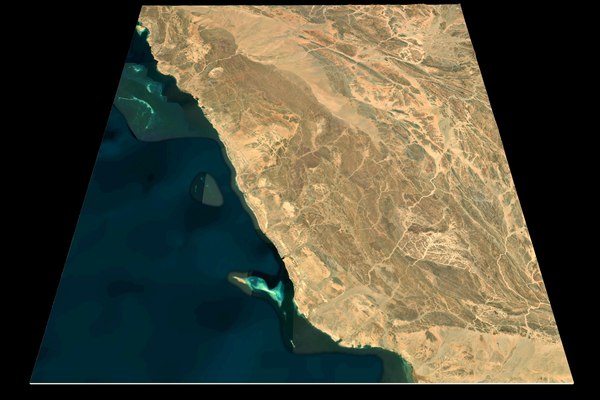 3D NEOM city n26 e36 topography Saudi Arabia