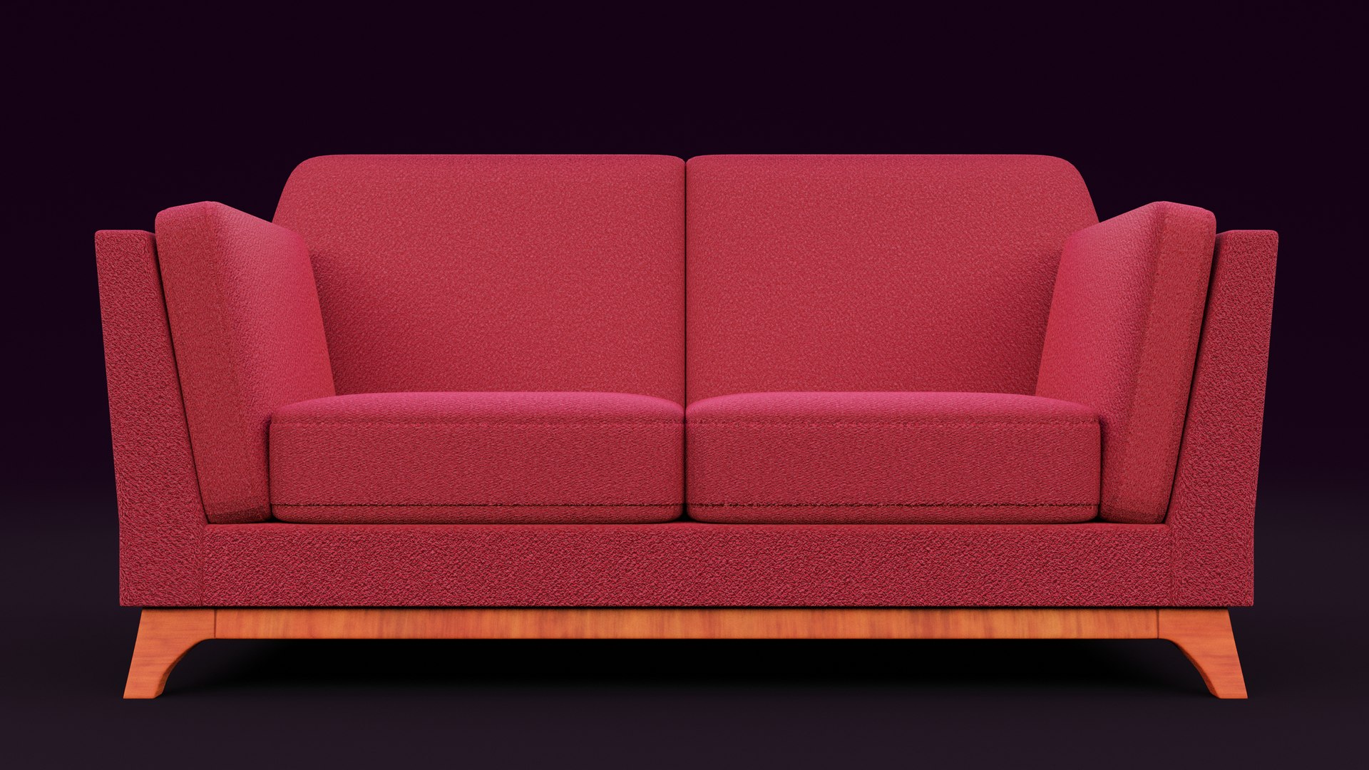 Boston 2 Seater Sofa Red Color Model TurboSquid 2104534