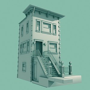 3d architectural nyc brownstone model