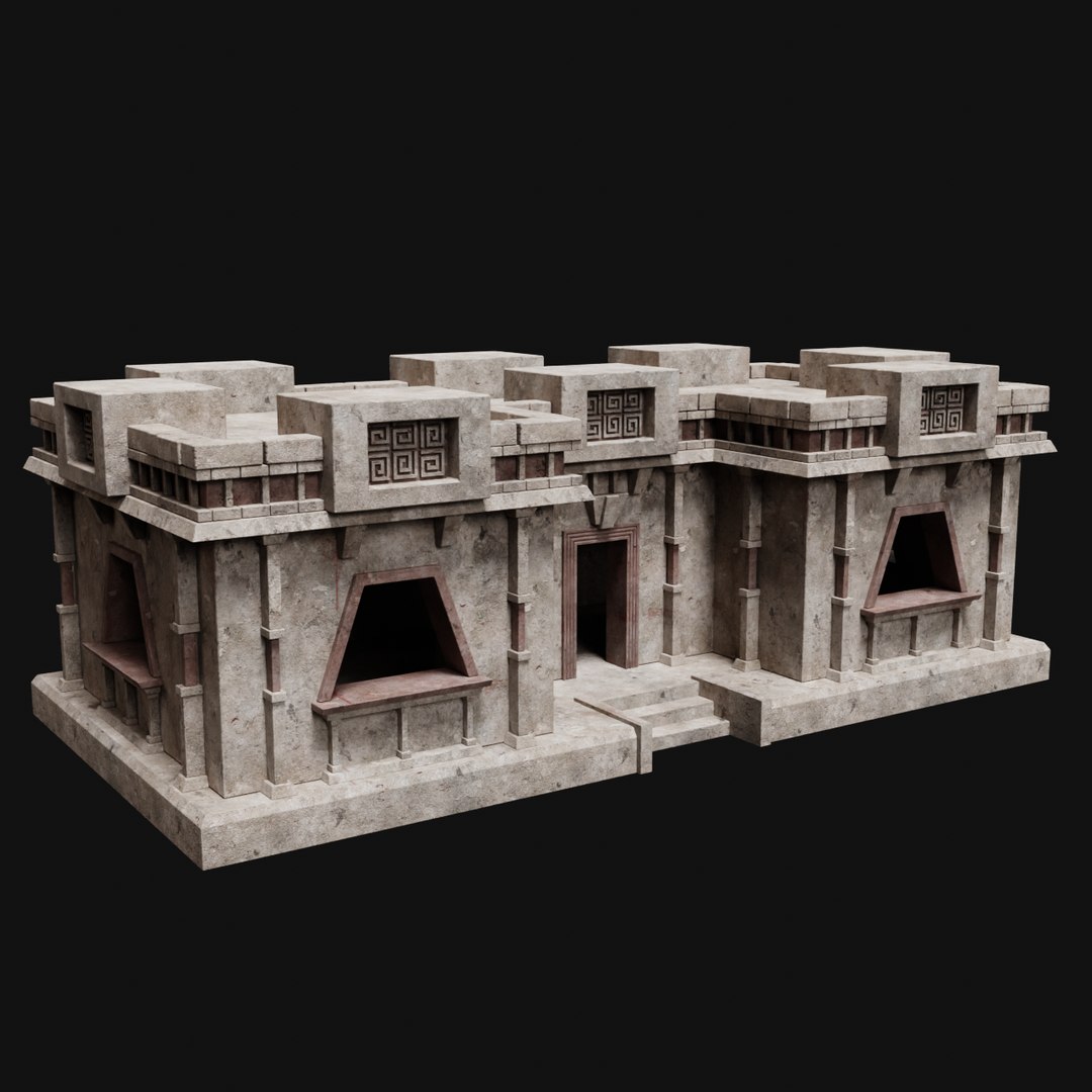 AZTEC MAYAN INKA MESOAMERICA STONE HOUSE TEMPLE COLLECTION model ...