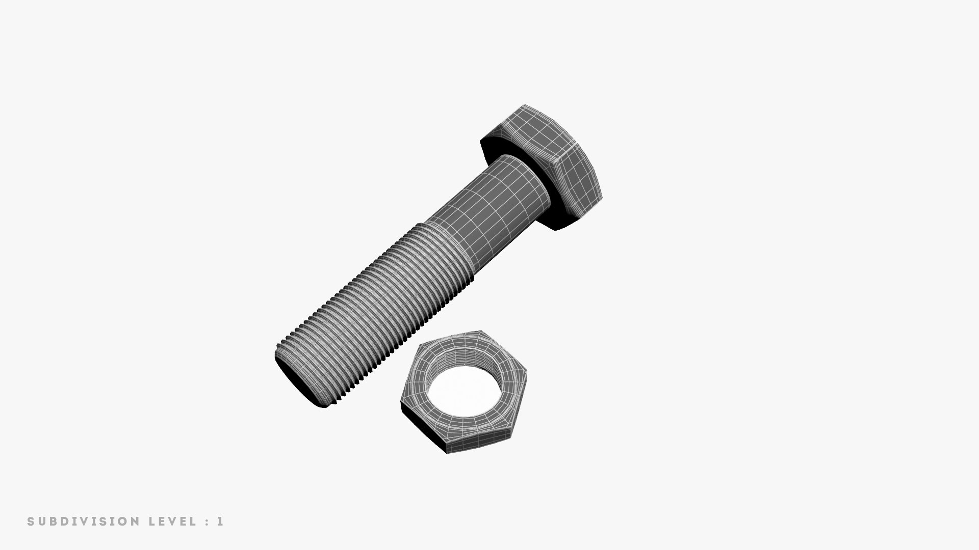 3D Hex Head Nut Bolt TurboSquid 1484099