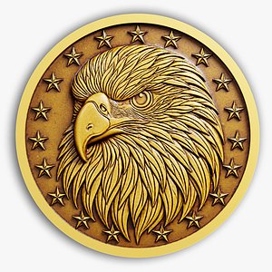 High Detail Eagle Relief for CNC Laser and 3D Print STL File and 4K Grayscale TIF 3D model