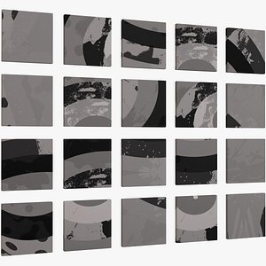 contemporary art canvas wall 3d model