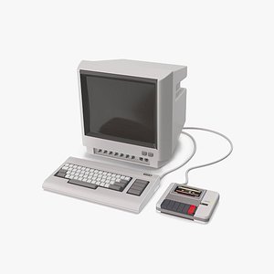Retro Computer With Tape Deck And Keyboard