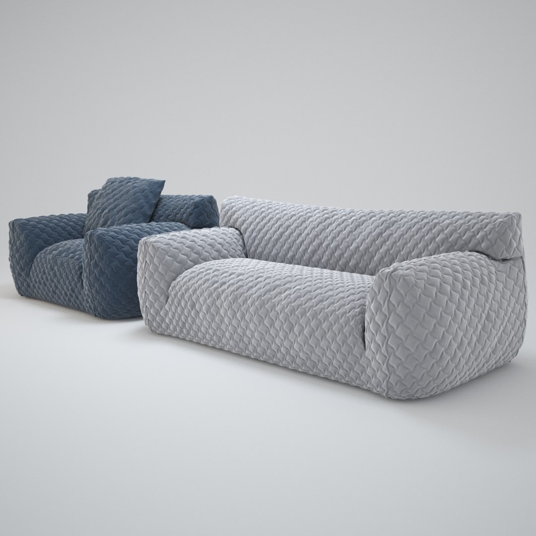 3d Model Quiltedgoosedownsofa