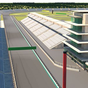 Low Poly Race Track Assets 3D model