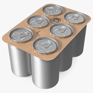 Paperboard Packaging Solution for 6 Soda Cans 3D model