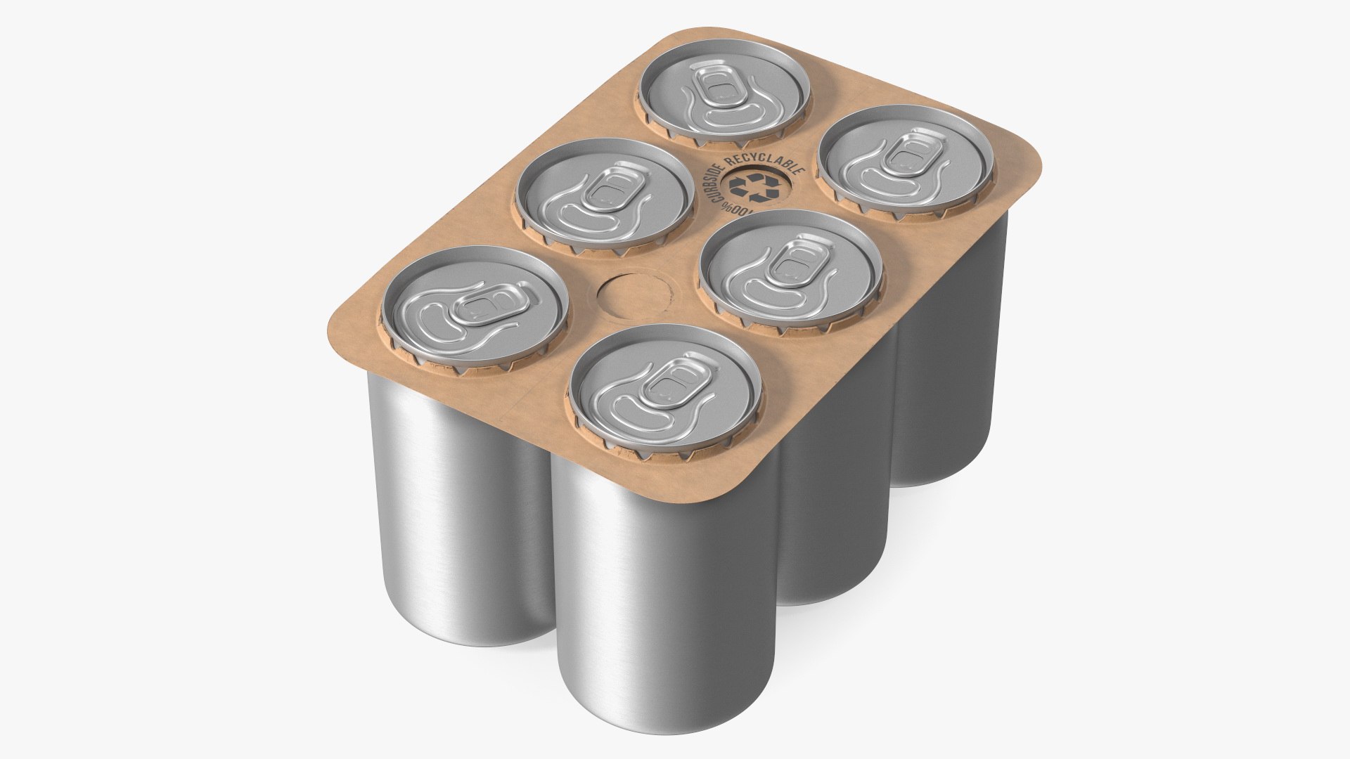 Paperboard Packaging Solution for 6 Soda Cans 3D model preview