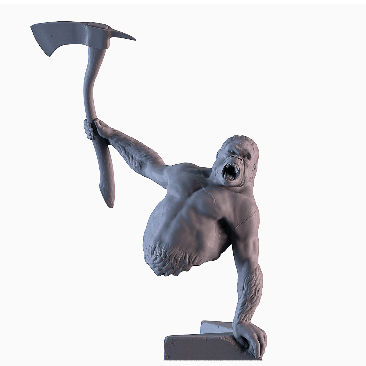 3D Gorilla Attack Statue TurboSquid 1717883