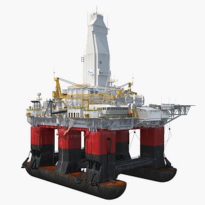 semi submersible drilling rig 3D model