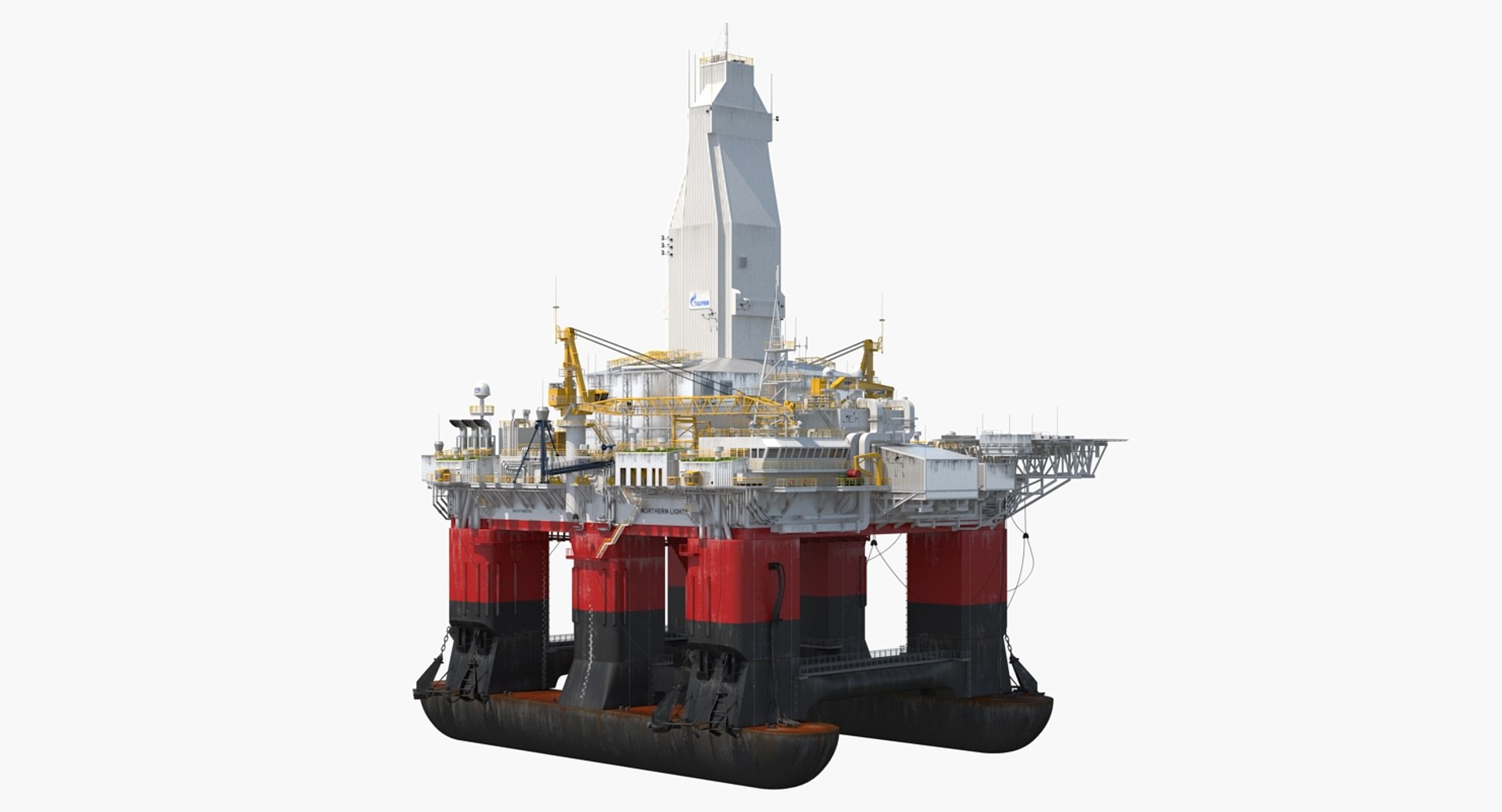 Semi Submersible Drilling Rig 3D model preview