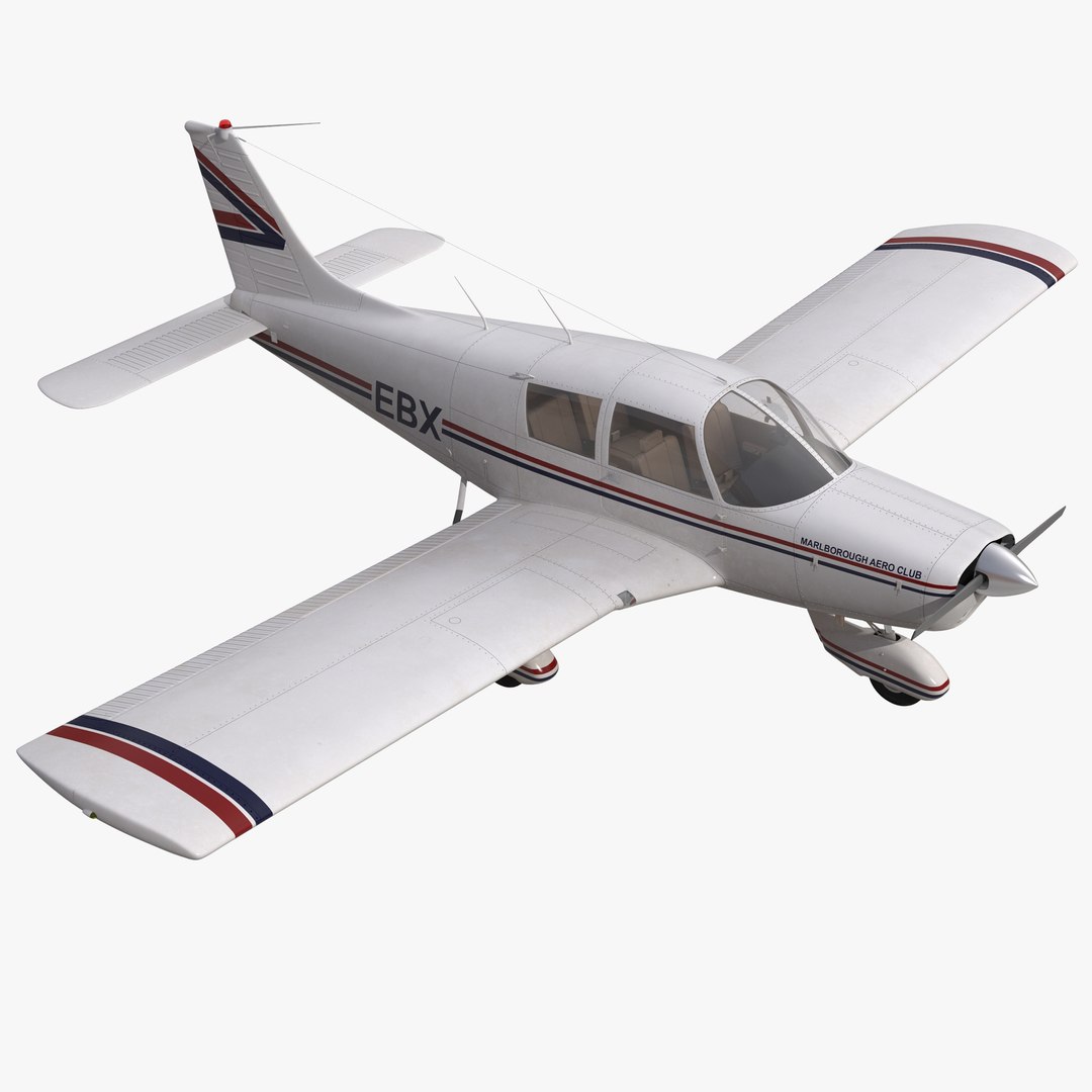 Light Aircraft Piper PA-28 Cherokee 3D model preview