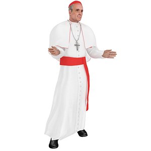 rigged cardinal priest 3D model