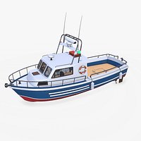Fishing Boat With Interior Low-poly PBR