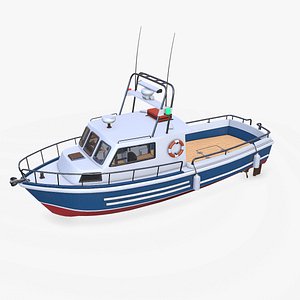 Fishing Boat With Interior 01 Low-poly PBR