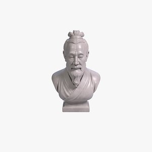 Confucius Bust Sculpture 3D Printable STL File 3D model