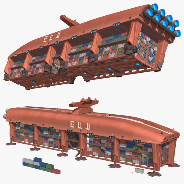 modelo 3d Nave espacial contenedora ficticia - TurboSquid 2214289