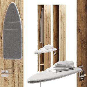 Built-in Flex Ironing Board from Shelf On 3D model 3D model