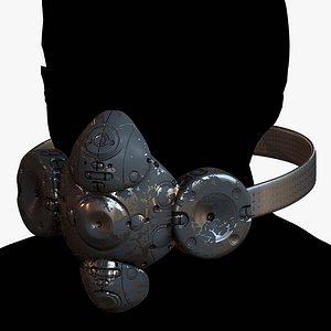 3D model Gas mask respirator scifi futuristic model