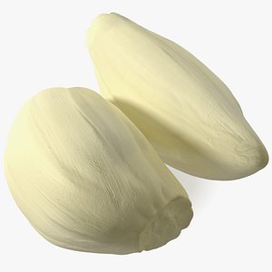3D Fresh Peeled Garlic Cloves