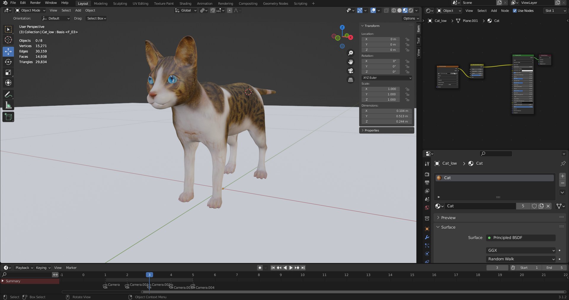 Calico Cat No Rigged V3 Model - TurboSquid 1984969