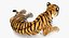 3D model lying tiger