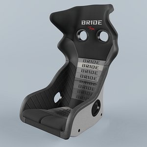 BRIDE XERO RS Black Gradation Logo Seat 3D model