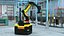 Robot chargeur d'entrepôt jaune gréé